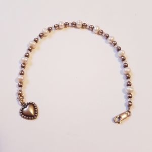 Handmade bracelet w/ crystals and pearls